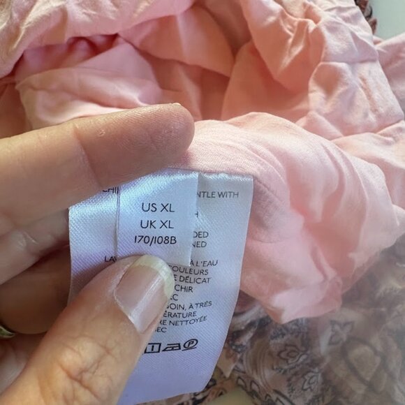 Anthropologie Cady Tiered Pink Paisley Dress Bohemian Mock Neck Ruffled Pullover - Picture 9 of 13